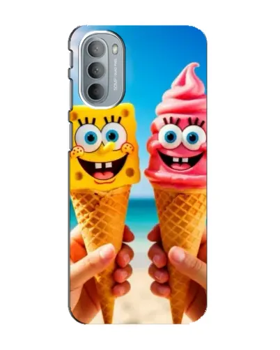 Чехол для Motorola MOTO G41 с картинкой «Спанч Боб мороженое»