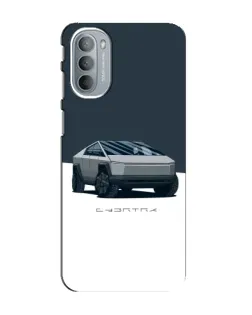 Чехол для Motorola MOTO G41 с картинкой «Серебристый Cybertruck Tesla»