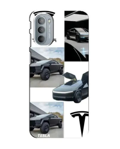 Чехол для Motorola MOTO G41 с картинкой «Коллаж Cybertruck Tesla»