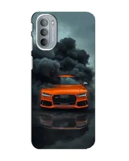 Чехол для Motorola MOTO G41 с картинкой «Audi в облаках дыма»