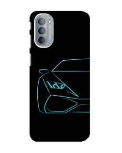 Чехол для Motorola MOTO G41 с картинкой «Голубой силуэт Lamborghini»