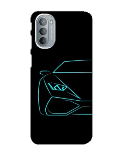 Чехол для Motorola MOTO G41 с картинкой «Голубой силуэт Lamborghini»