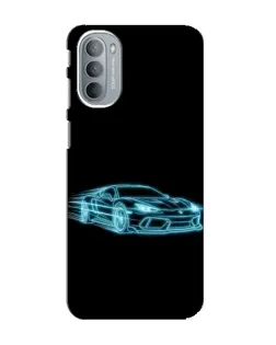 Чехол для Motorola MOTO G41 с картинкой «Неоновый контур Lamborghini»