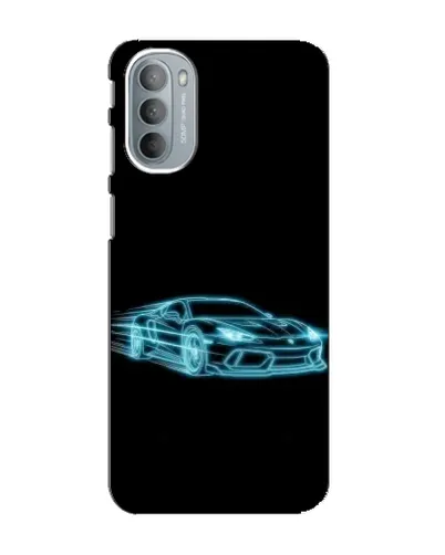 Чехол для Motorola MOTO G41 с картинкой «Неоновый контур Lamborghini»