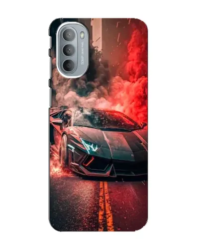 Чехол для Motorola MOTO G41 с картинкой «Lamborghini красный дым»