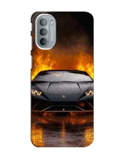 Чехол для Motorola MOTO G41 с картинкой «Lamborghini в огне»
