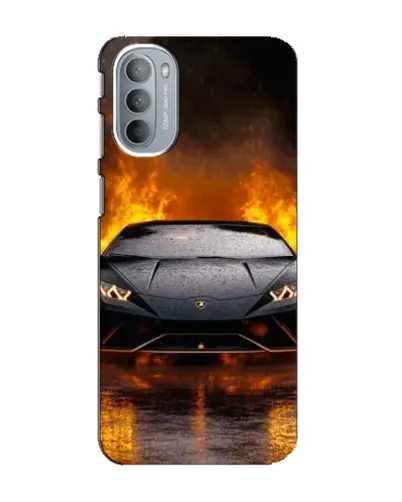 Чехол для Motorola MOTO G41 с картинкой «Lamborghini в огне»