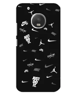 Чехол для Motorola MOTO G5 Plus с картинкой «Nike Black Pattern»