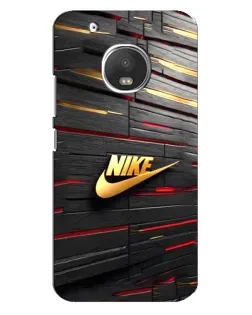Чехол для Motorola MOTO G5 Plus с картинкой «Золотой Nike на металле»