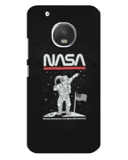 Чехол для Motorola MOTO G5 Plus с картинкой «NASA — шагаем по Луне»