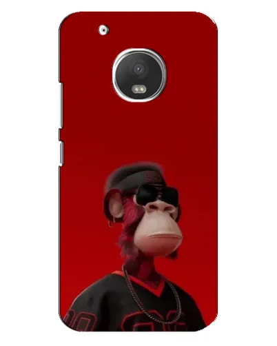 Чехол для Motorola MOTO G5 Plus с картинкой «Bored Ape в красном»