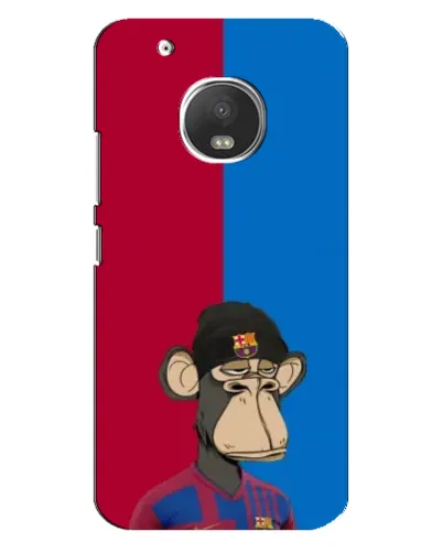 Чехол для Motorola MOTO G5 Plus с картинкой «Bored Ape — фанат Барсы»