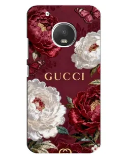 Чехол для Motorola MOTO G5 Plus с картинкой «Gucci — бордовые розы»