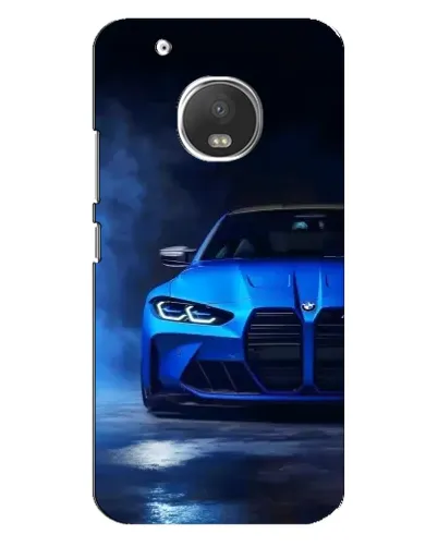 Чехол для Motorola MOTO G5 Plus с картинкой «Голубая BMW M4»
