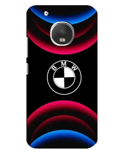 Чехол для Motorola MOTO G5 Plus с картинкой «Логотип BMW и неоновые дуги»