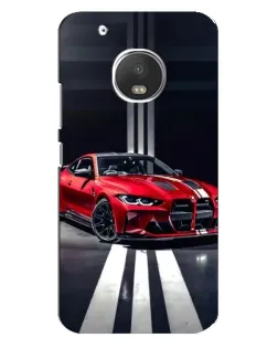 Чехол для Motorola MOTO G5 Plus с картинкой «Красная BMW на дороге»