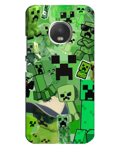 Чехол для Motorola MOTO G5 Plus с картинкой «Криперы Minecraft»