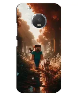 Чехол для Motorola MOTO G5 Plus с картинкой «Стив в лесу»