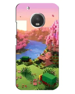 Чехол для Motorola MOTO G5 Plus с картинкой «Розовое дерево Minecraft»