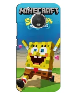 Чехол для Motorola MOTO G5 Plus с картинкой «Губка Боб Minecraft»