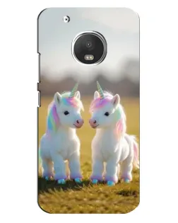 Чехол для Motorola MOTO G5 Plus с картинкой «Пара единорогов»