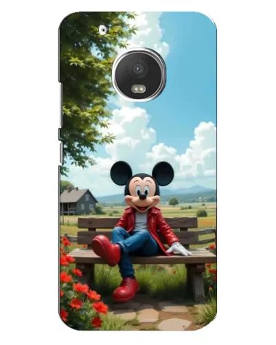 Чехол для Motorola MOTO G5 Plus с картинкой «Микки на скамейке»