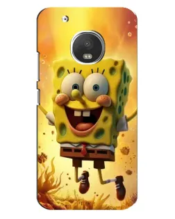 Чехол для Motorola MOTO G5 Plus с картинкой «Губка Боб прыгает»