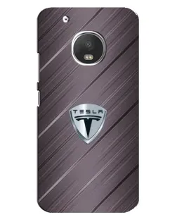Чехол для Motorola MOTO G5 Plus с картинкой «Металлическая текстура Tesla»