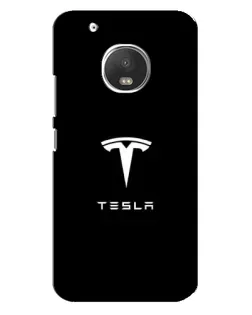 Чехол для Motorola MOTO G5 Plus с картинкой «Tesla White Logo»