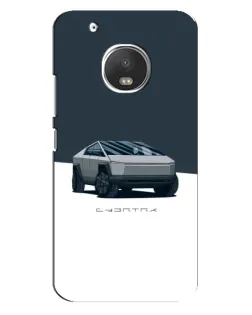Чехол для Motorola MOTO G5 Plus с картинкой «Серебристый Cybertruck Tesla»