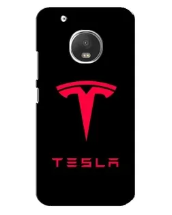 Чехол для Motorola MOTO G5 Plus с картинкой «Tesla Red Logo»