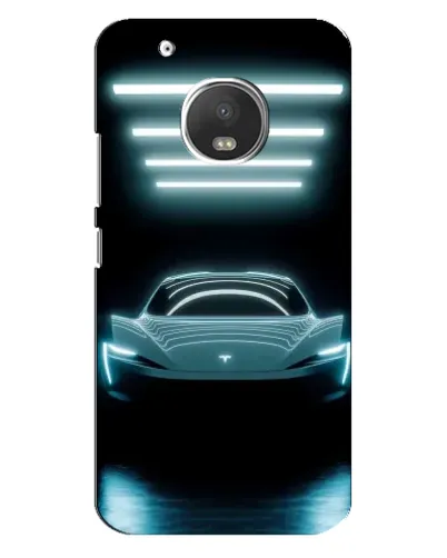 Чехол для Motorola MOTO G5 Plus с картинкой «Tesla в неоне» Чехол для Motorola MOTO G5 Plus с картинкой «Tesla в неоне»