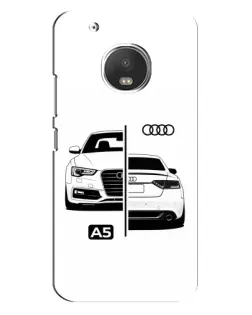 Чехол для Motorola MOTO G5 Plus с картинкой «Audi — контрастный дизайн»