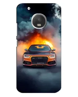 Чехол для Motorola MOTO G5 Plus с картинкой «Audi в огненном дыму»