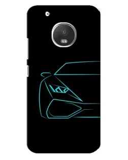 Чехол для Motorola MOTO G5 Plus с картинкой «Голубой силуэт Lamborghini»