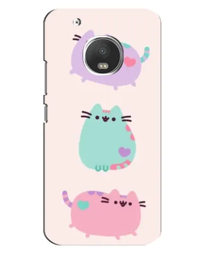Чехол для Motorola MOTO G5 Plus с картинкой «Pusheen трио»