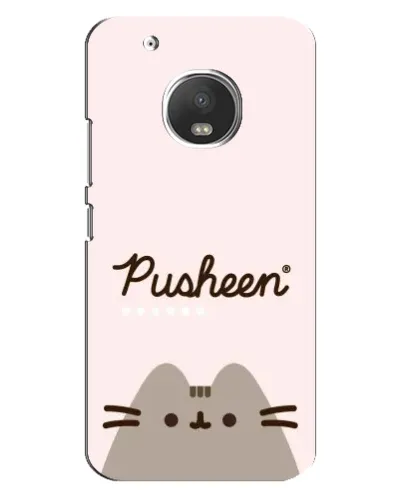 Чехол для Motorola MOTO G5 Plus с картинкой «Pusheen логотип»
