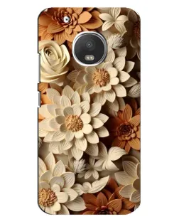Чохол для Motorola MOTO G5 Plus з картинкою «Бежевий флористичний декор»