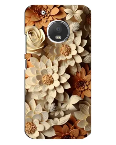 Чехол для Motorola MOTO G5 Plus с картинкой «Бежевый флористический декор»