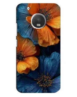 Чохол для Motorola MOTO G5 Plus з картинкою «Яскрава синьо-помаранчева флора»