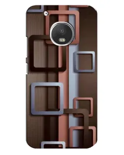 Чехол для Motorola MOTO G5 Plus с картинкой «Коричневые объемные квадраты»