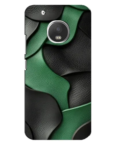 Чехол для Motorola MOTO G5 Plus с картинкой «Зеленые кожаные волны»