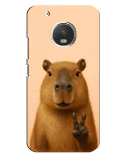 Чехол для Motorola MOTO G5 Plus с картинкой «Капибара виктория»