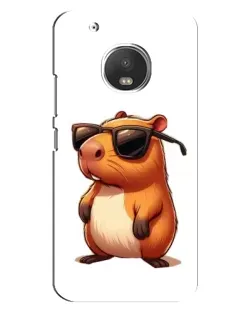 Чехол для Motorola MOTO G5 Plus с картинкой «Капибара в очках»