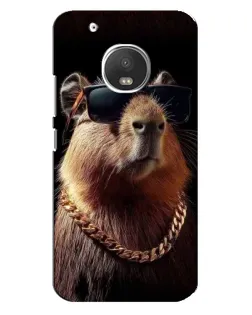 Чехол для Motorola MOTO G5 Plus с картинкой «Капибара золотая цепь»