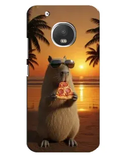 Чехол для Motorola MOTO G5 Plus с картинкой «Капибара с пиццей»