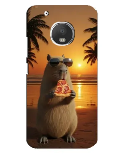 Чехол для Motorola MOTO G5 Plus с картинкой «Капибара с пиццей»