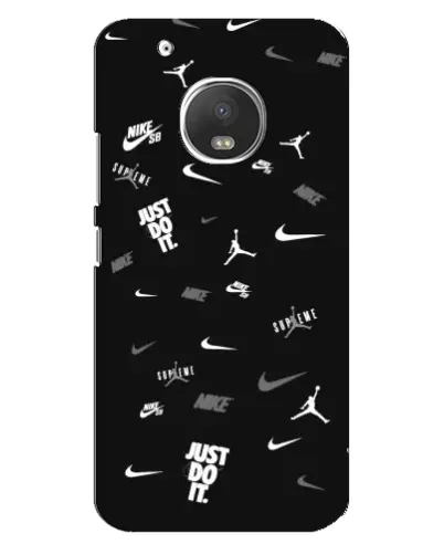 Чехол для Motorola MOTO G5 с картинкой «Nike Black Pattern»