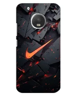 Чехол для Motorola MOTO G5 с картинкой «Nike — эффект разломов»