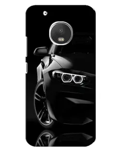 Чехол для Motorola MOTO G5 с картинкой «Черная BMW — профиль»